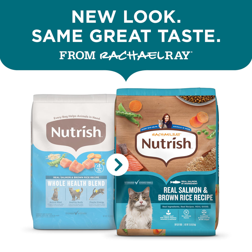 Nutrish premier ingredient saumon, image montre croquettes appetentes