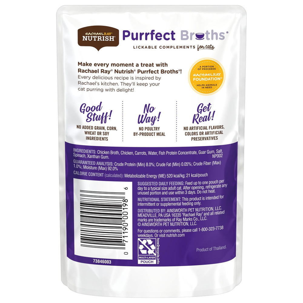 Nutrish Purrfect Broths – bouillon poulet réel, goût savoureux pour félins.