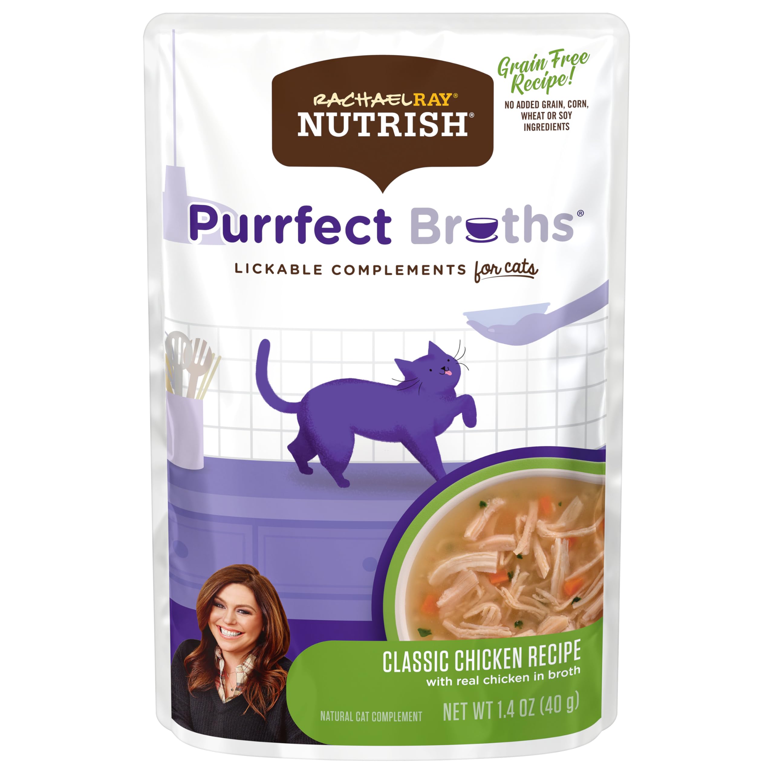 Nutrish Purrfect Broths – sachet 1-4 oz, friandise hydratante pour chat.