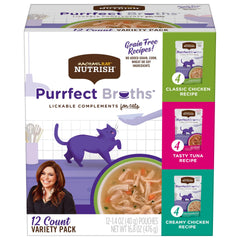 Nutrish Purrfect Broths poulet classique, texture savoureuse, idéal pour agrémenter les repas.