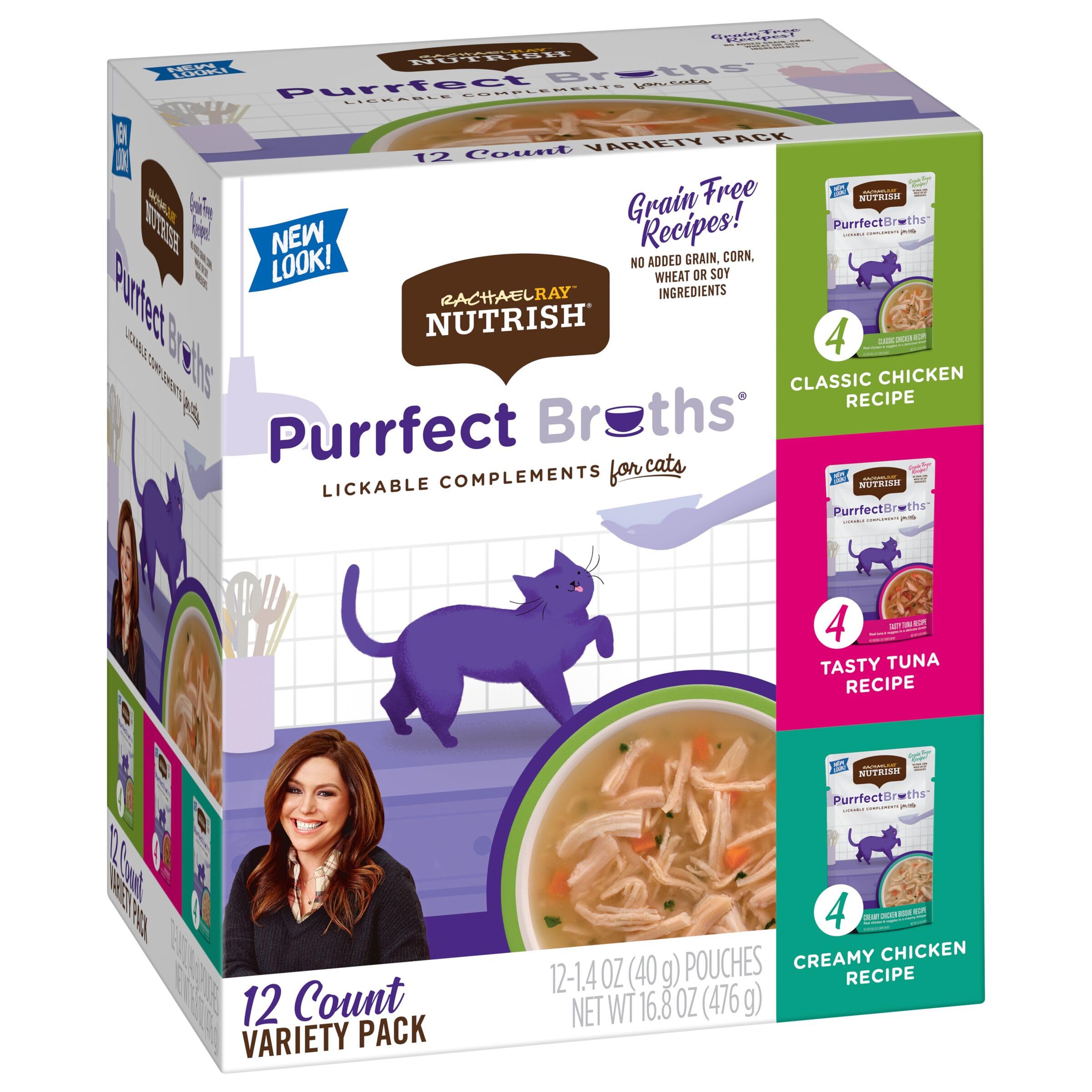Nutrish Purrfect Broths servir chaud, expérience repas réconfortante.