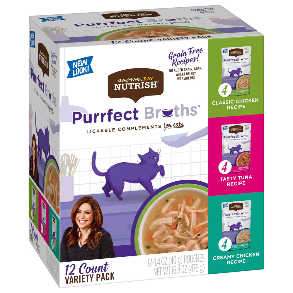 Nutrish Purrfect Broths servir chaud, expérience repas réconfortante.