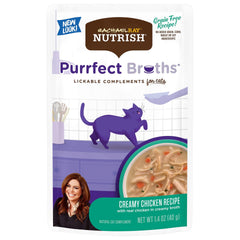 Nutrish Purrfect Broths: sachets 40 g poulet crémeux et légumes pour hydratation délicate