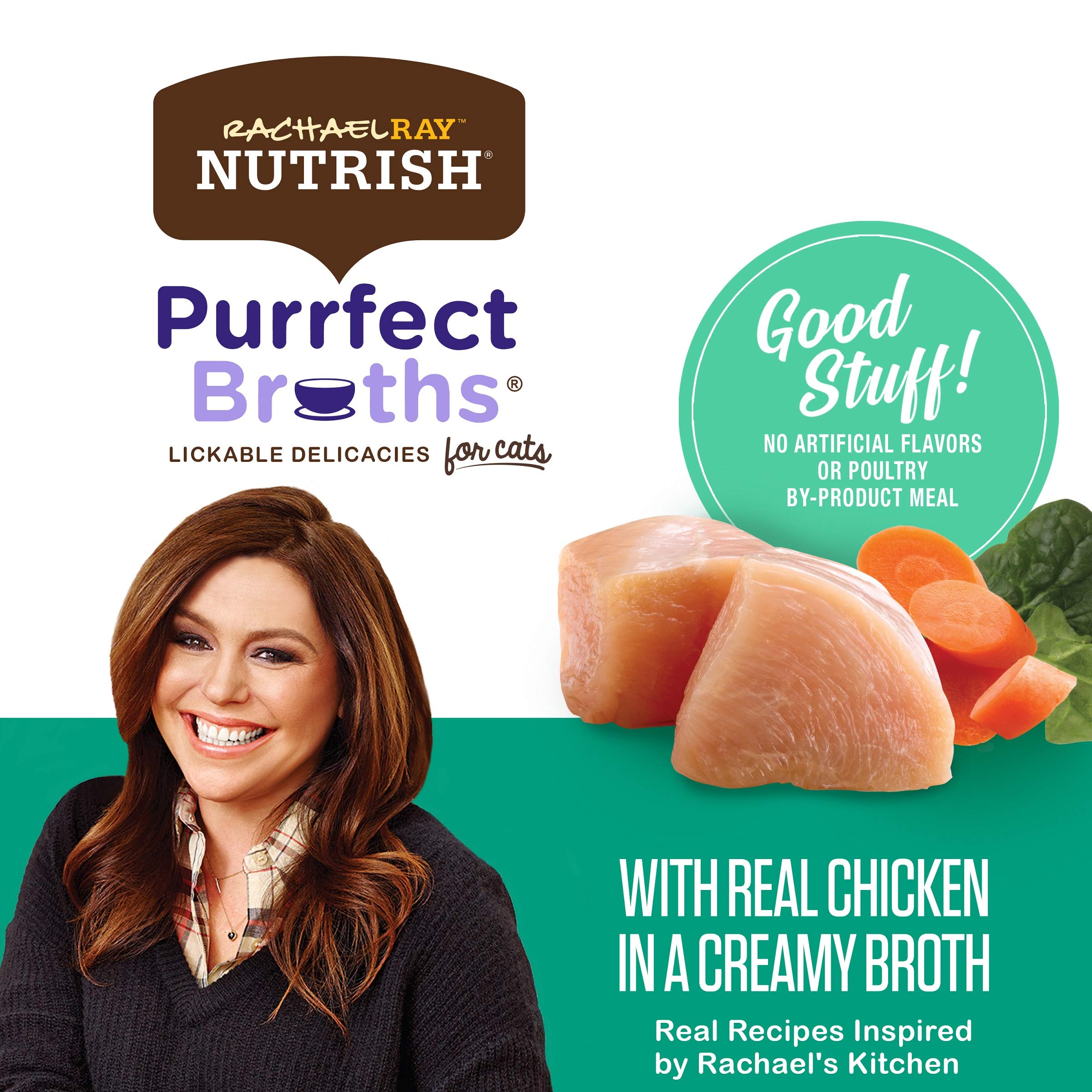 Nutrish Purrfect Broths texture crèmeuse poulet, facile à servir