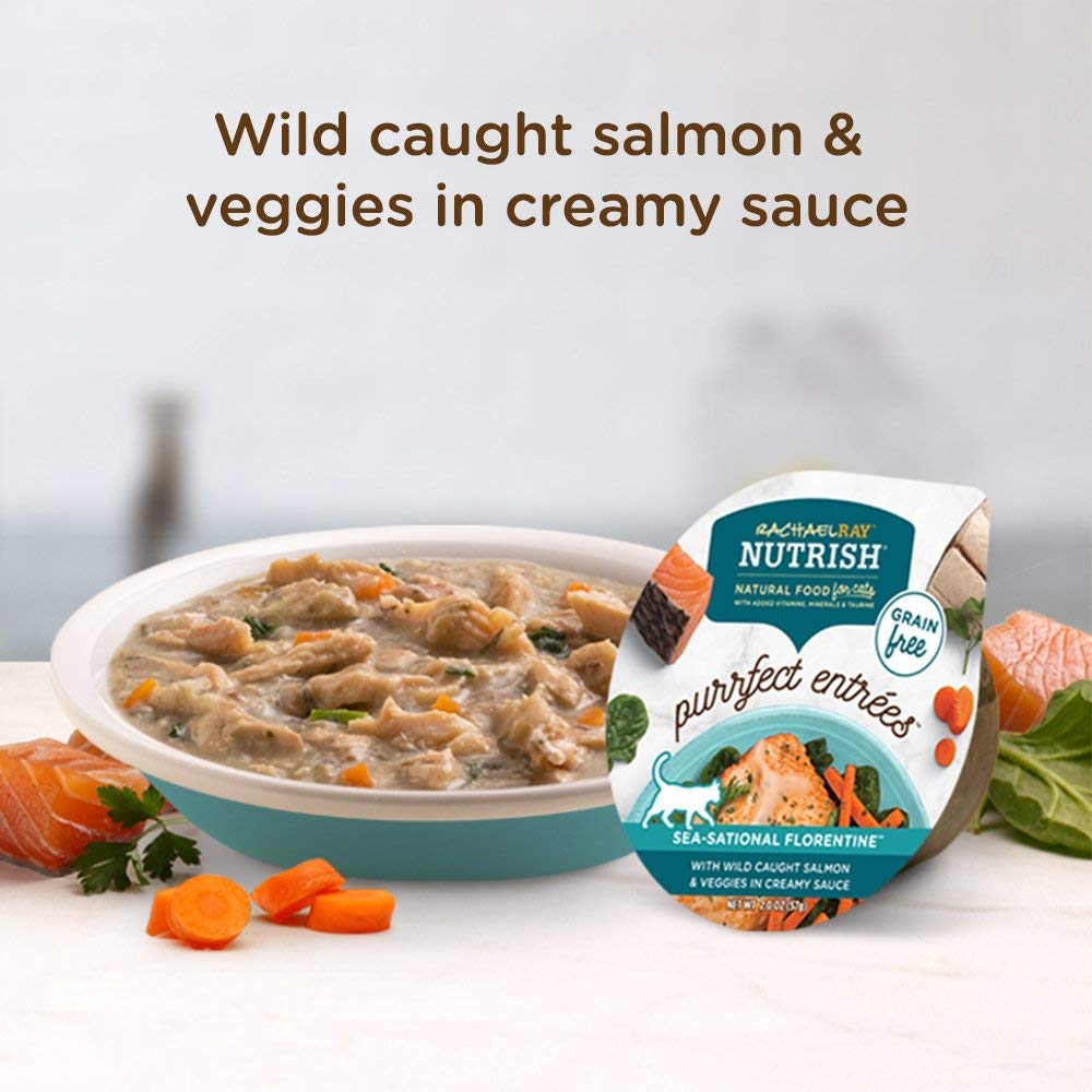 Nutrish Purrfect Entrees crème et saumon, texture onctueuse sans céréales.