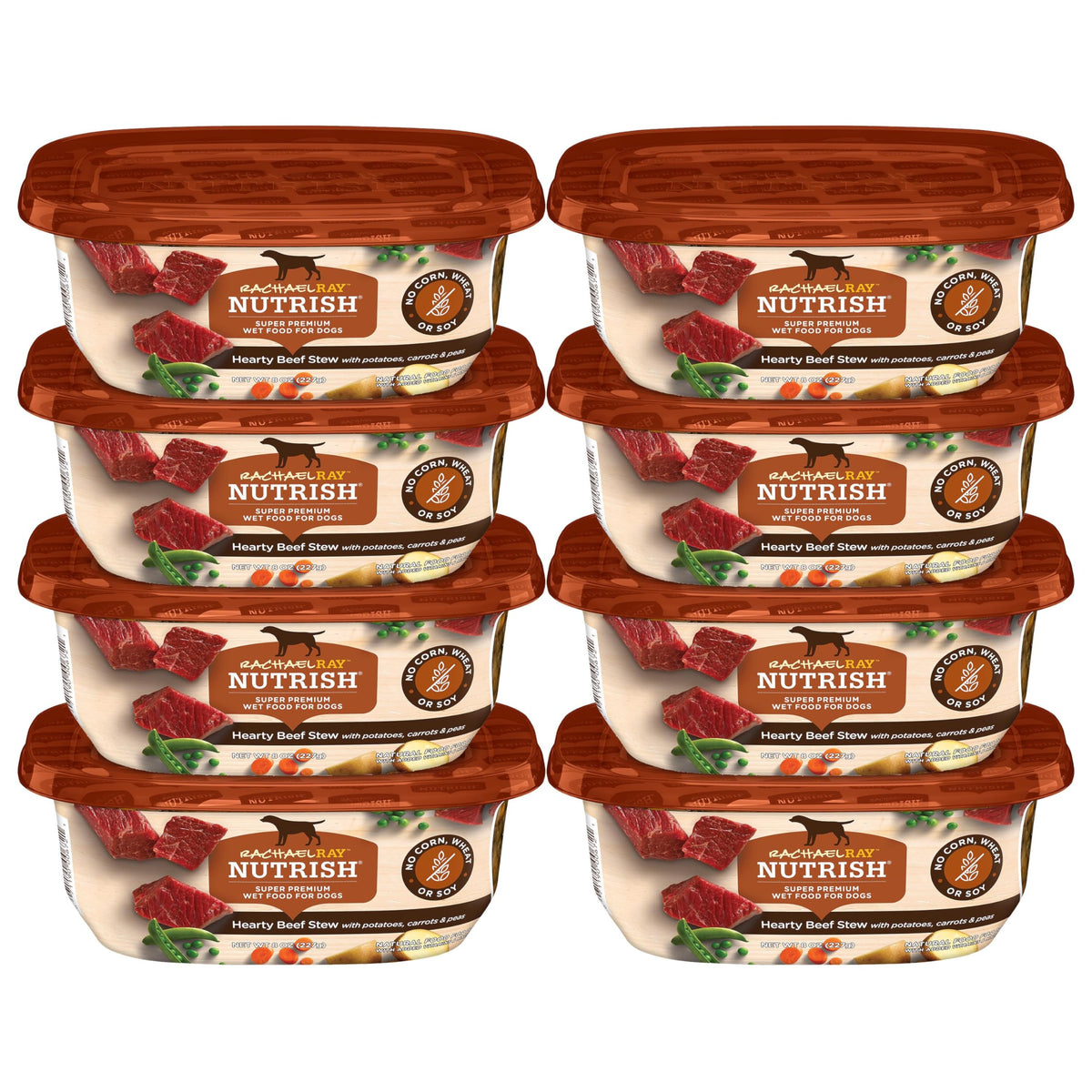 Nutrish Rachael Ray boeuf mijoté: morceaux tendres dans une sauce riche, repas humide pour chien