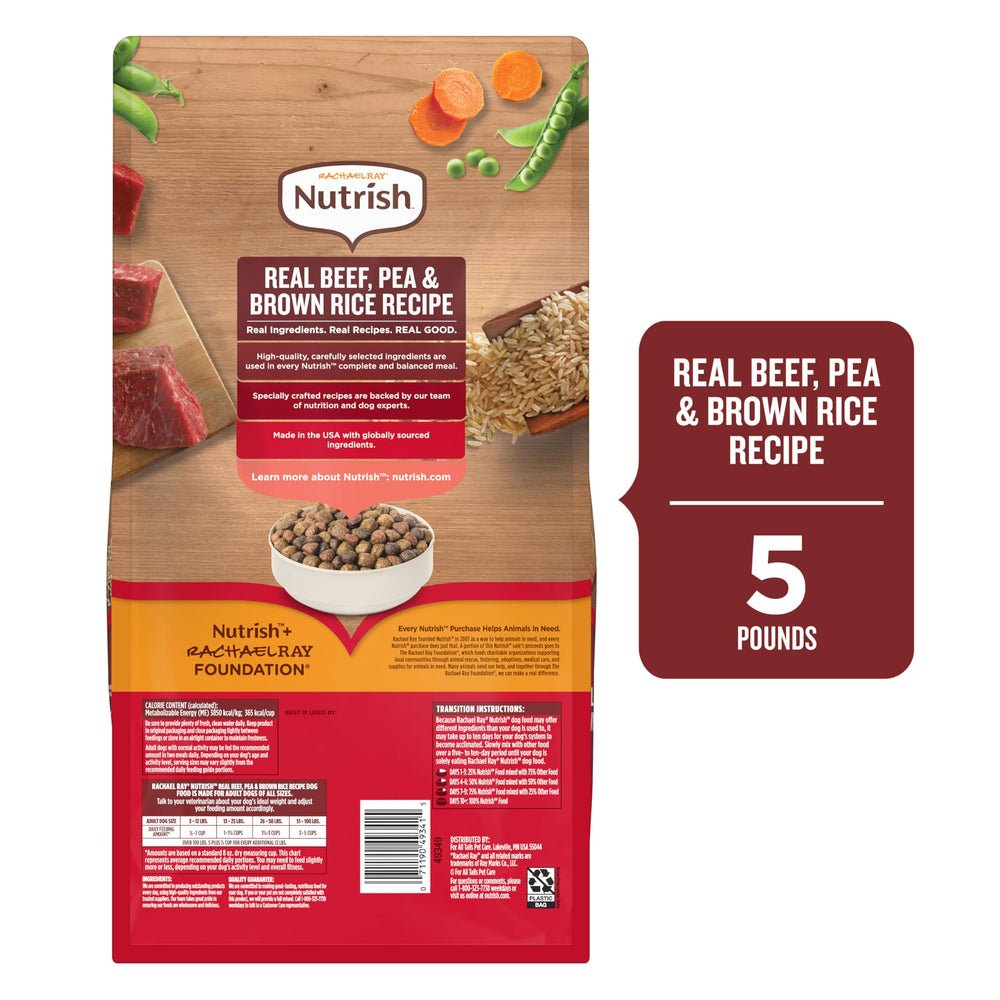 Nutrish Rachael Ray – ingrédients boeuf, pois et riz brun avec goût naturel