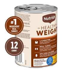 Nutrish Rachael Ray Weight Management, pâté avec dinde et riz brun visibles.