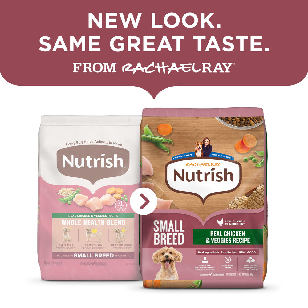Nutrish Rachael Ray: croquettes petites et croustillantes pour petits chiens.