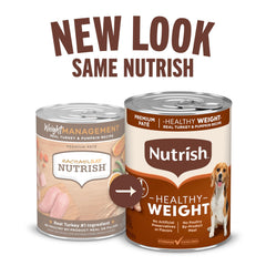Nutrish Rachael Ray Weight Management, morceaux de dinde et légumes visibles dans le pâté.