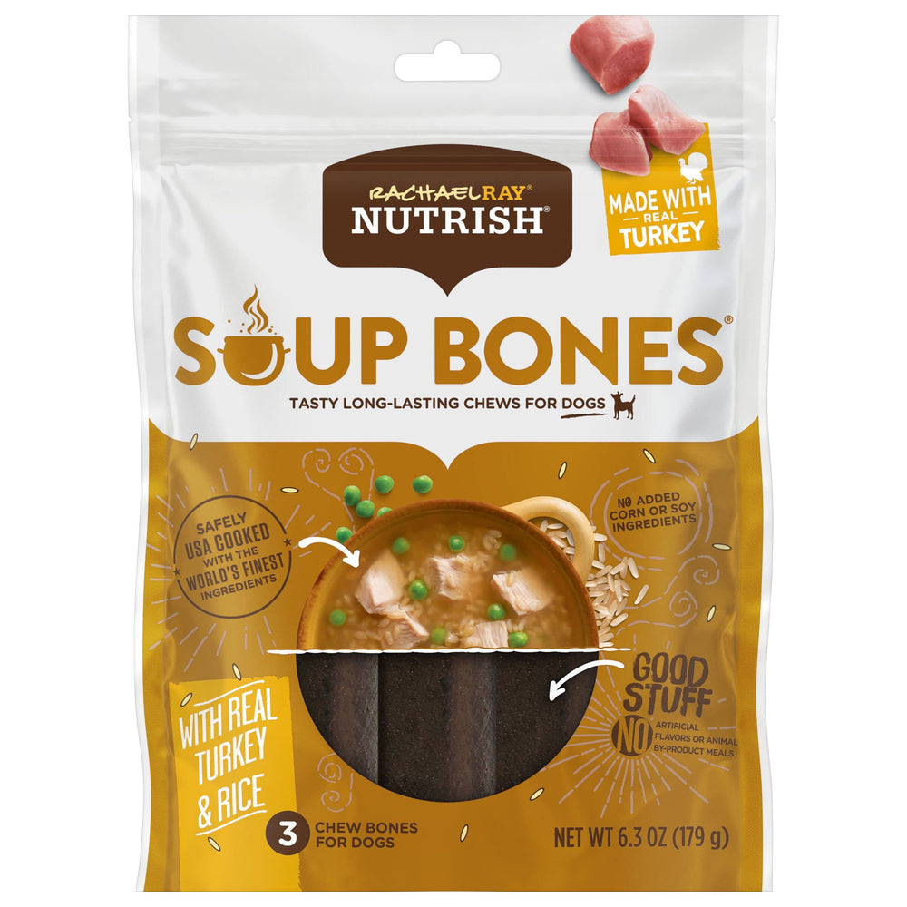 Nutrish Rachael Ray Os de soupe dinde riz – friandises savoureuses pour chien