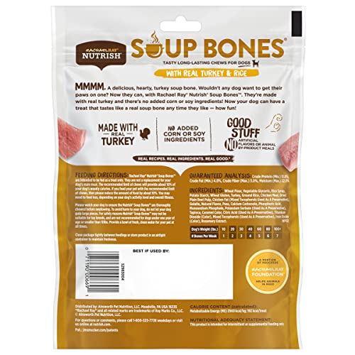 Friandises Nutrish Rachael Ray dinde riz – os de soupe robustes