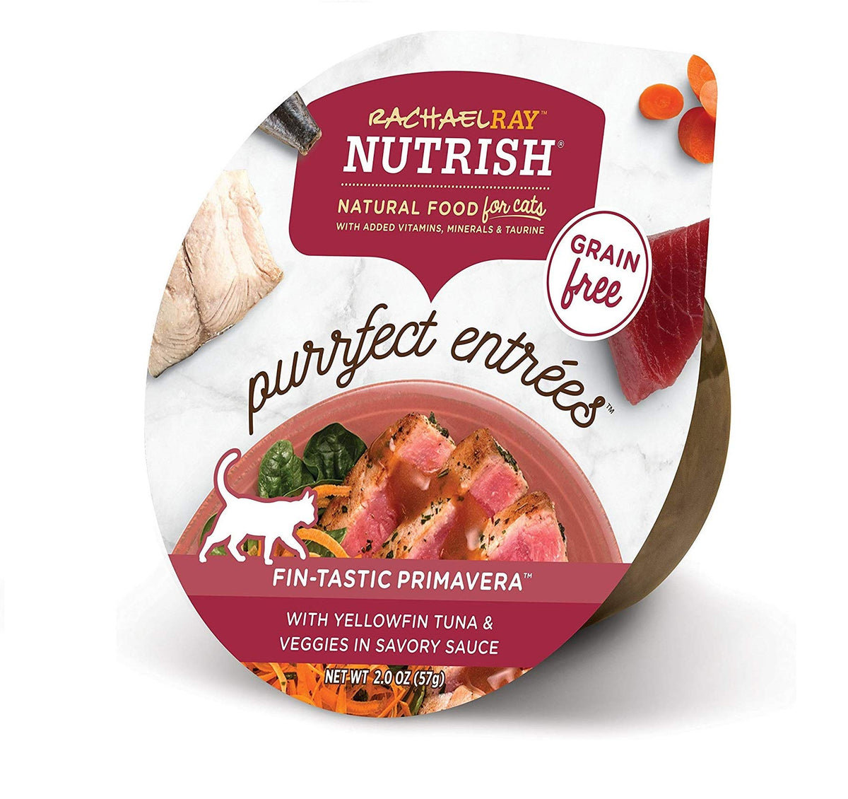 Nutrish Rachael Ray Purrfect Entrees: thon jaune et légumes, repas humide naturel pour chats.