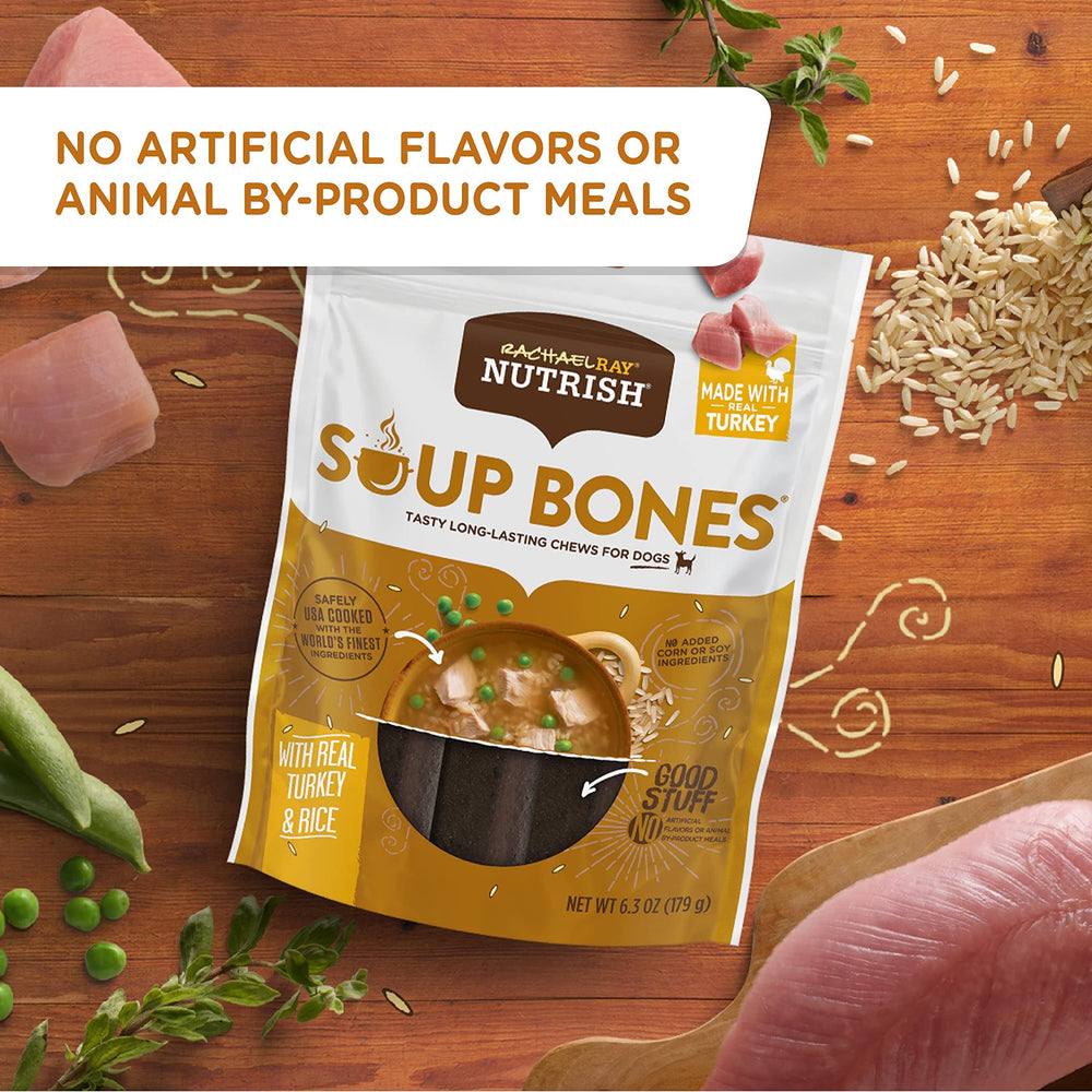 Gros plan sur Nutrish Rachael Ray – os de soupe dinde pour chien adulte