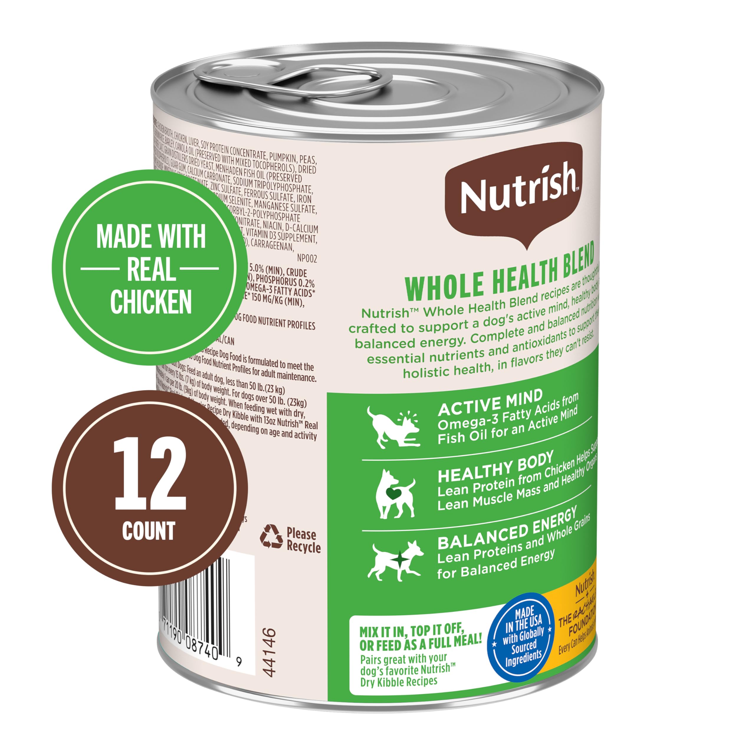 Nutrish - Sauce onctueuse au poulet et légumes, repas appétissant.
