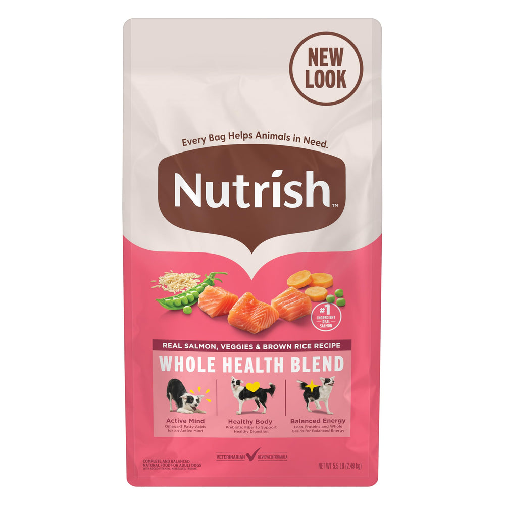 Sac Nutrish saumon et légumes 5,5 lb, pratique et généreux.