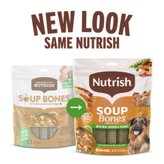 Nutrish Soup Bones centre tendre avec poulet réel et légumes.