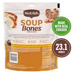 Nutrish Soup Bones sac refermable qui garde la fraîcheur des bouchées.