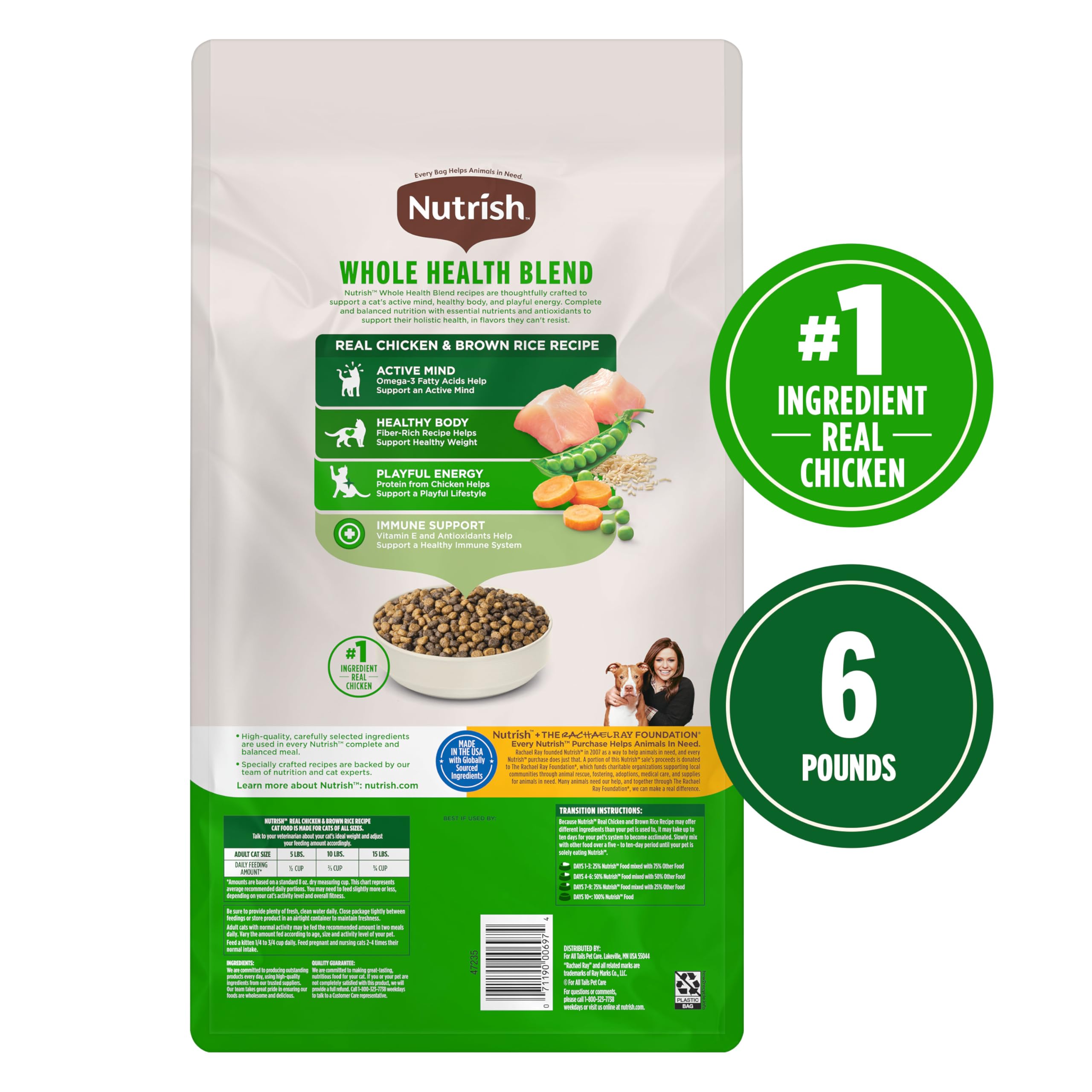 Vitamine E et antioxydants dans Nutrish pour soutenir le système immunitaire du chat.