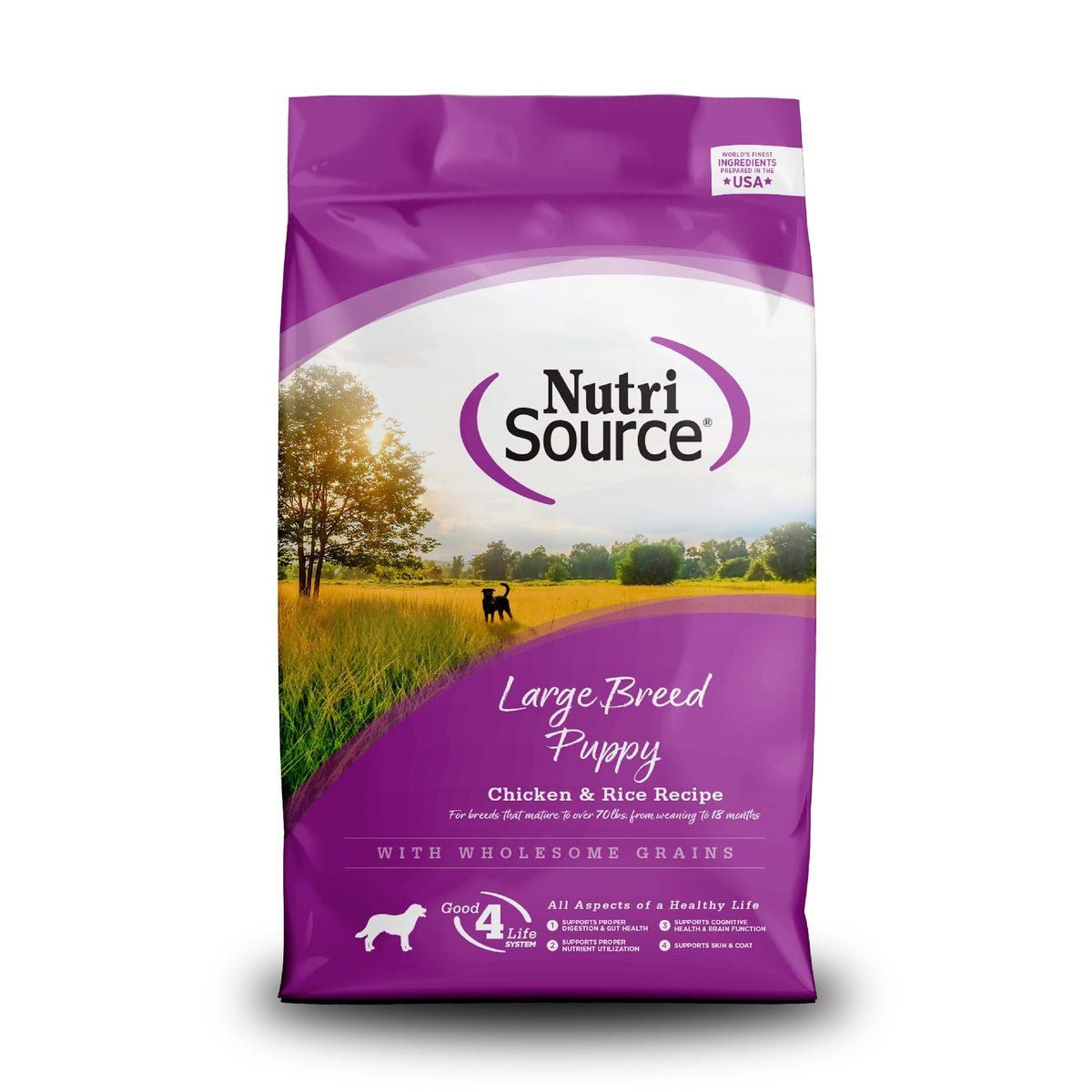 NutriSource chiots grande race sac de 12 livres, alimentation pratique.