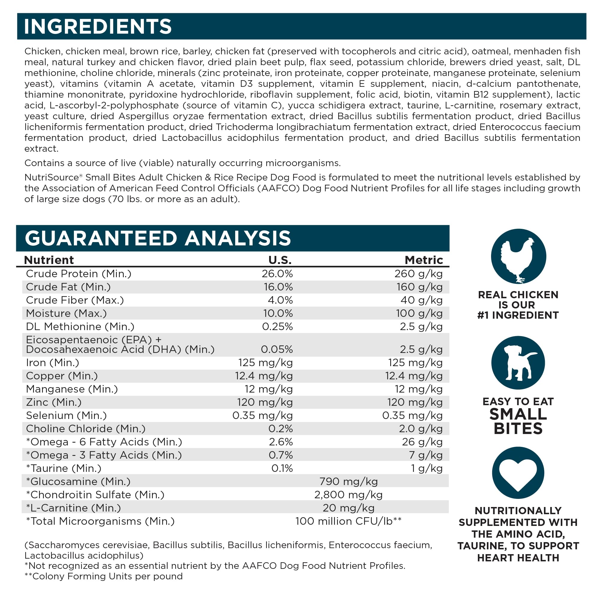NutriSource Emballage pratique – ouverture facile et stockage.