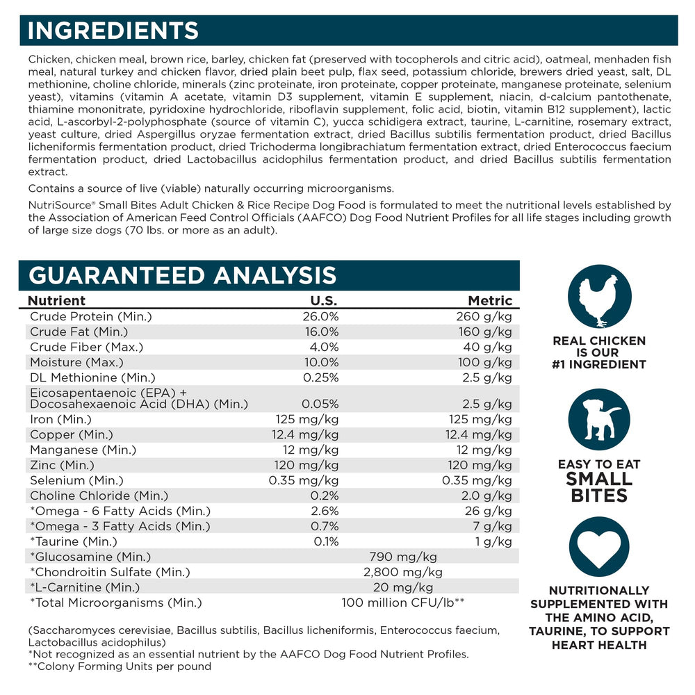 NutriSource Emballage pratique – ouverture facile et stockage.
