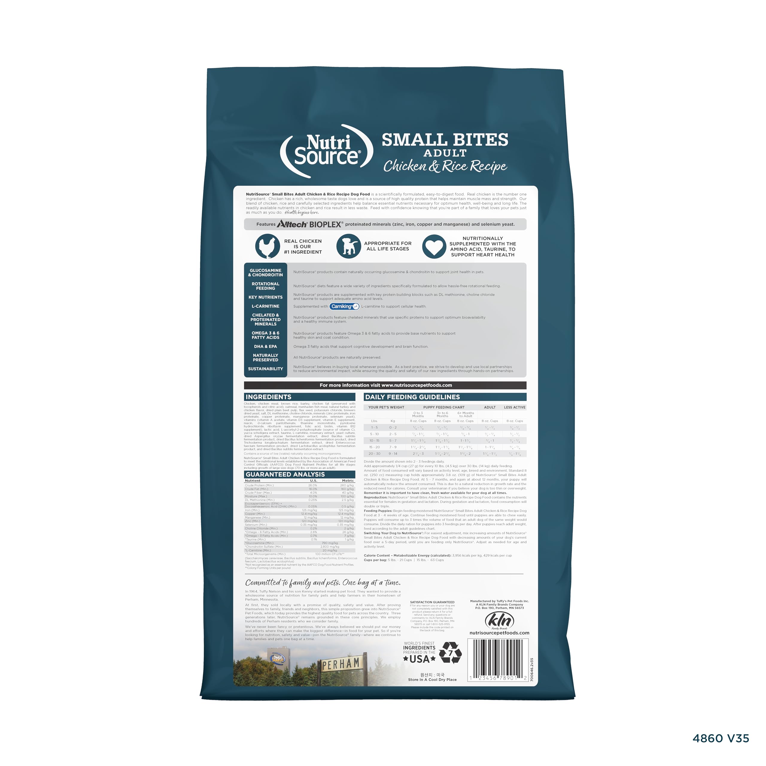 NutriSource emballage 4 lb: sachet pratique pour stockage et utilisation domestique.