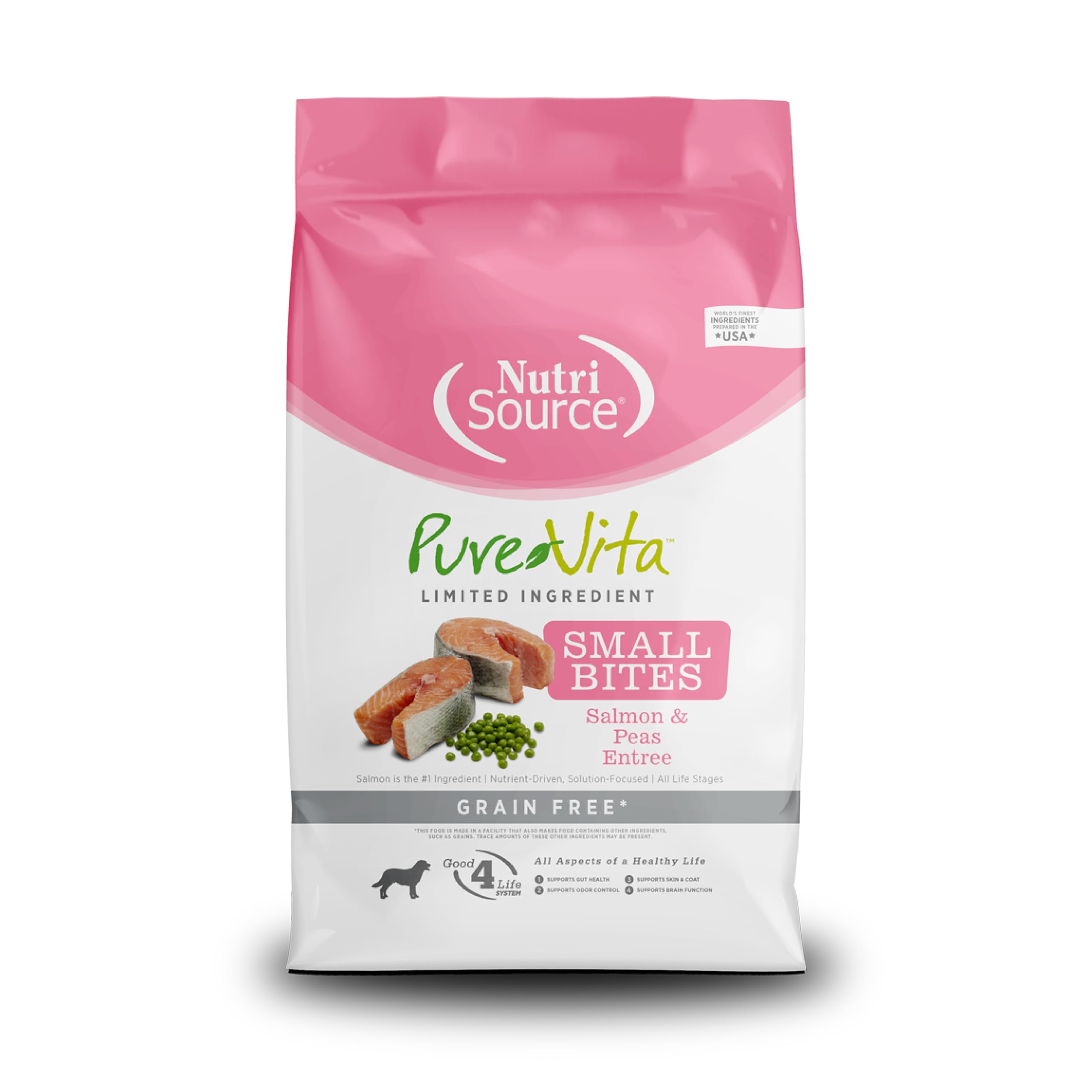 NutriSource Pure Vita sac saumon-pois 12lb, nutrition équilibrée pour chiens
