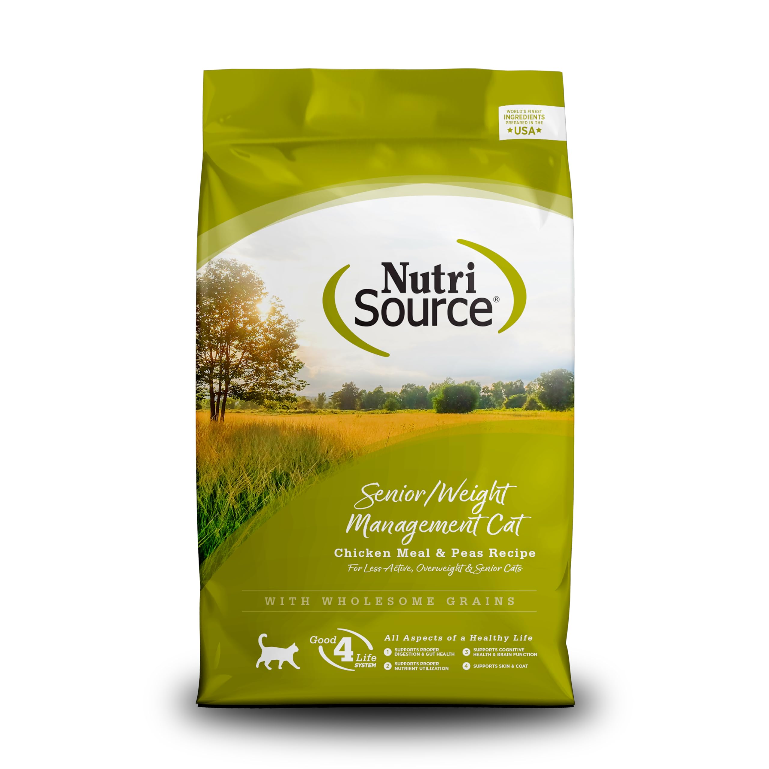 NutriSource Senior Chat – sac 12 lb poulet et pois, soutien potentiel au contrôle du poids