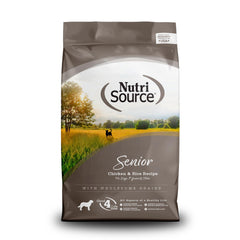 NutriSource Senior poulet et riz, sac de 12 livres prêt à l'usage.