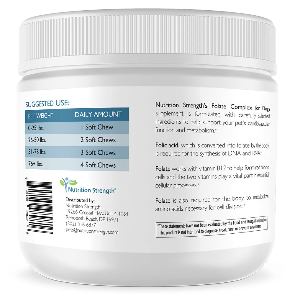 Bouchées molles Nutrition Strength Acide folique faciles à ajouter au repas.