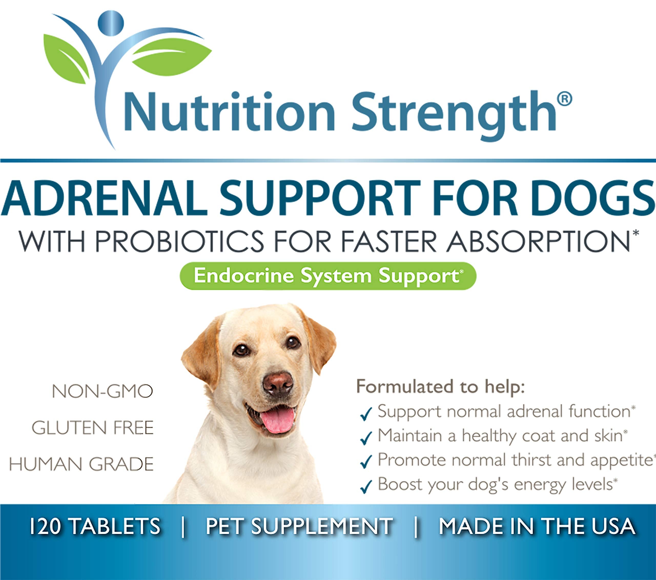 Nutrition Strength Adrenal Support, fabriqué aux États‑Unis selon des normes élevées.
