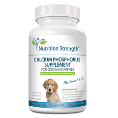 Nutrition Strength Calcium et Phosphore: bouteille-tablettes prête à soutenir le développement osseux des chiens