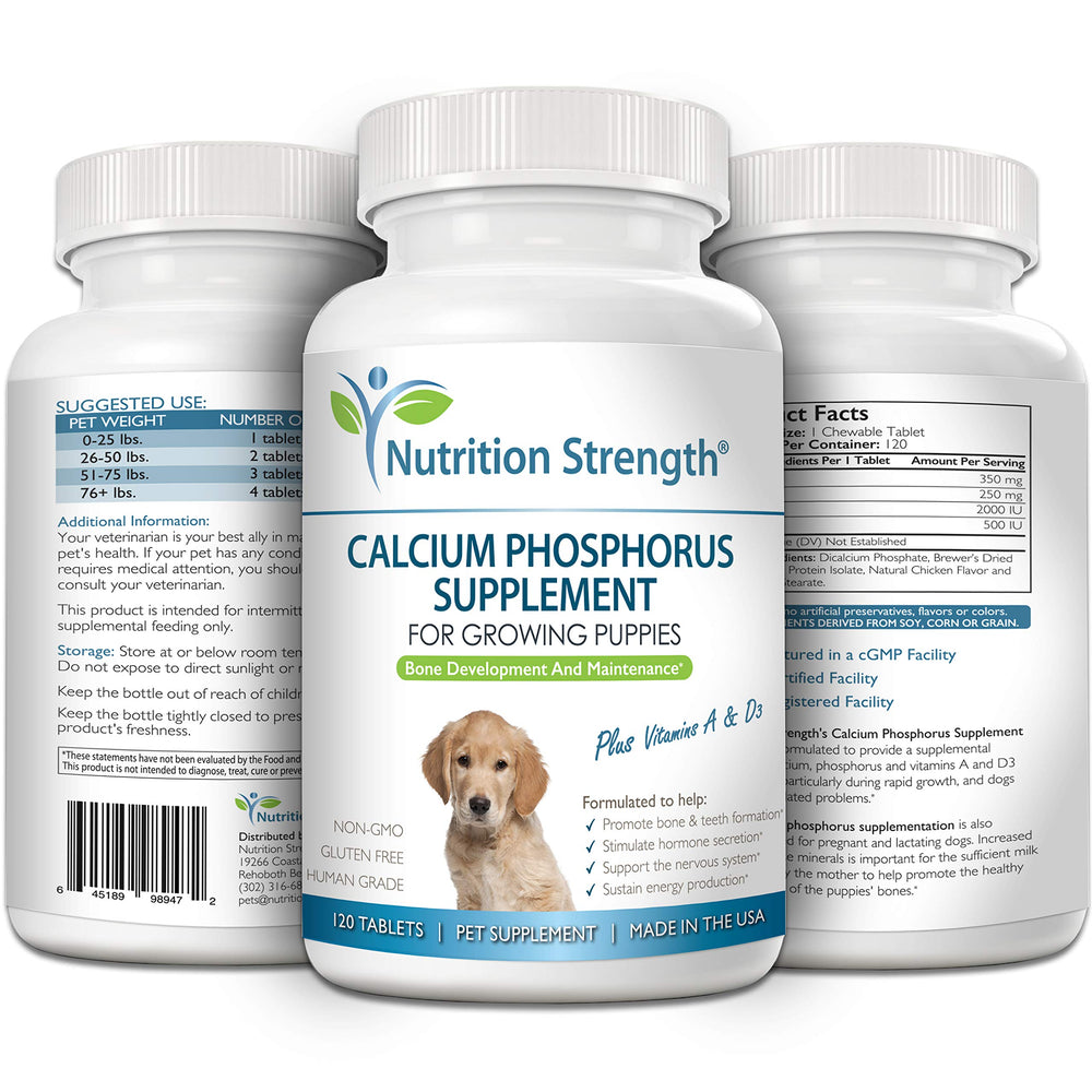 Nutrition Strength Calcium et Phosphore: tablettes-sans-cereales adaptées aux chiens sensibles