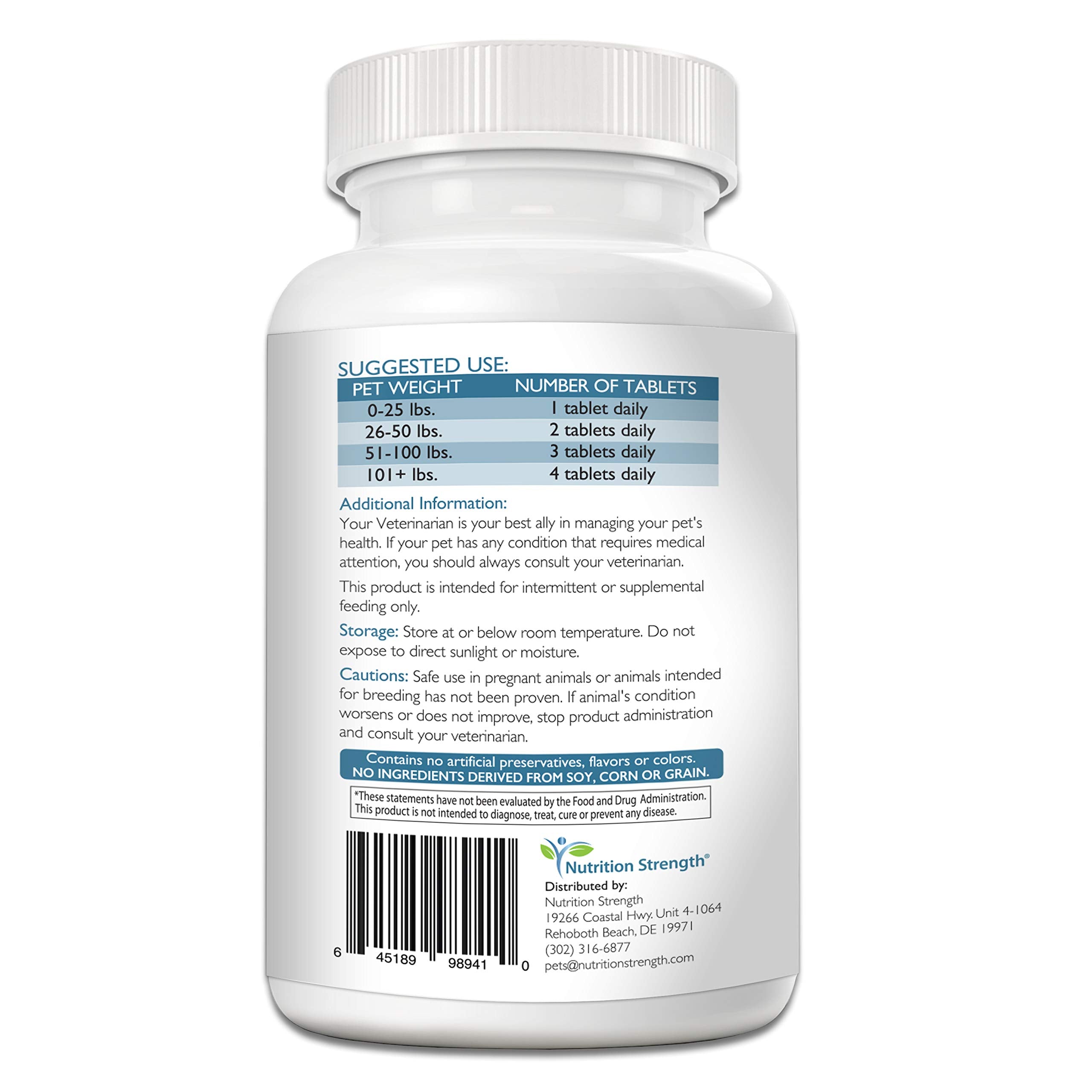 Nutrition Strength – Comprimés masticables faciles à mâcher pour chien, soutien nutritionnel quotidien.