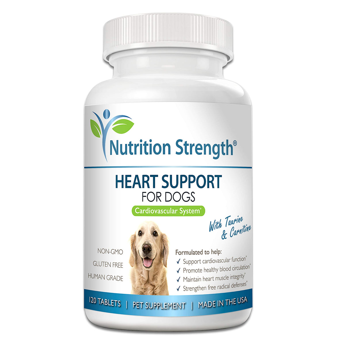 Nutrition Strength Coeur Chien emballage: complément premium pour le bien-être.