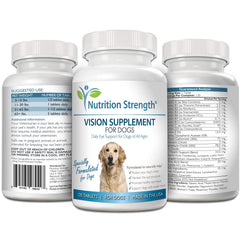 Nutrition Strength Eye Care pour chiens — ingrédients de qualité incluant lutéine et zéaxanthine.