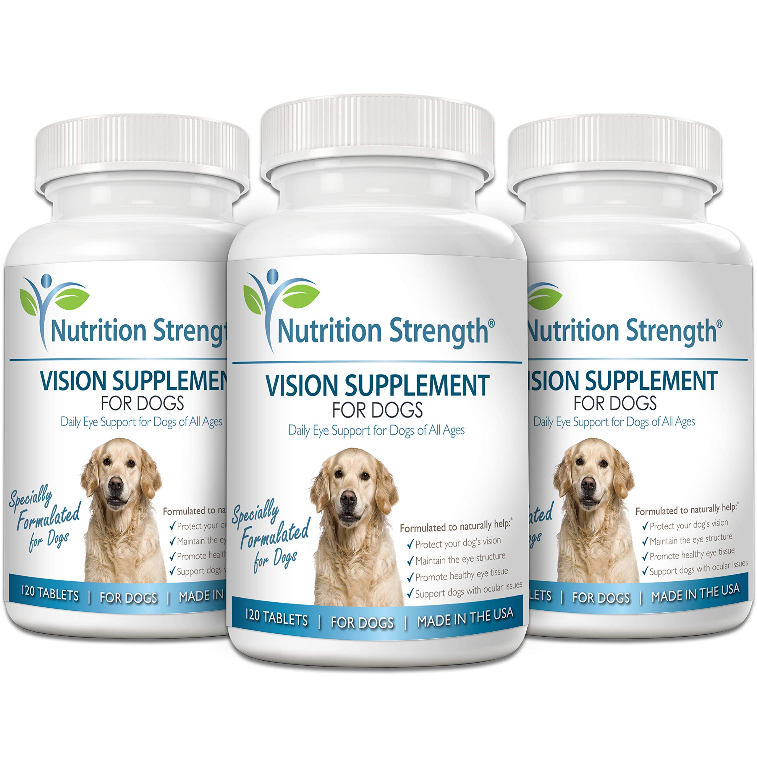Nutrition Strength Eye Care pour chiens — chien regard plus détendu après usage régulier.