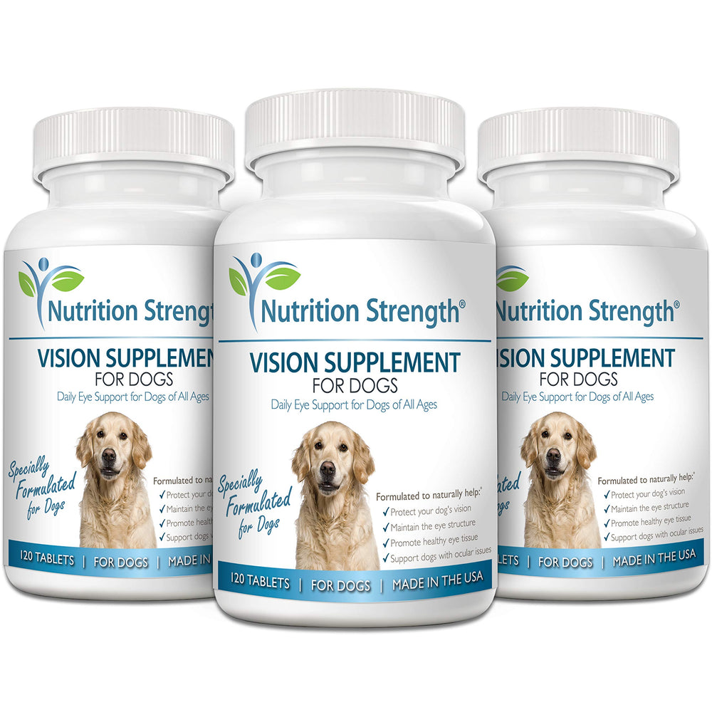 Nutrition Strength Eye Care pour chiens — chien regard plus détendu après usage régulier.