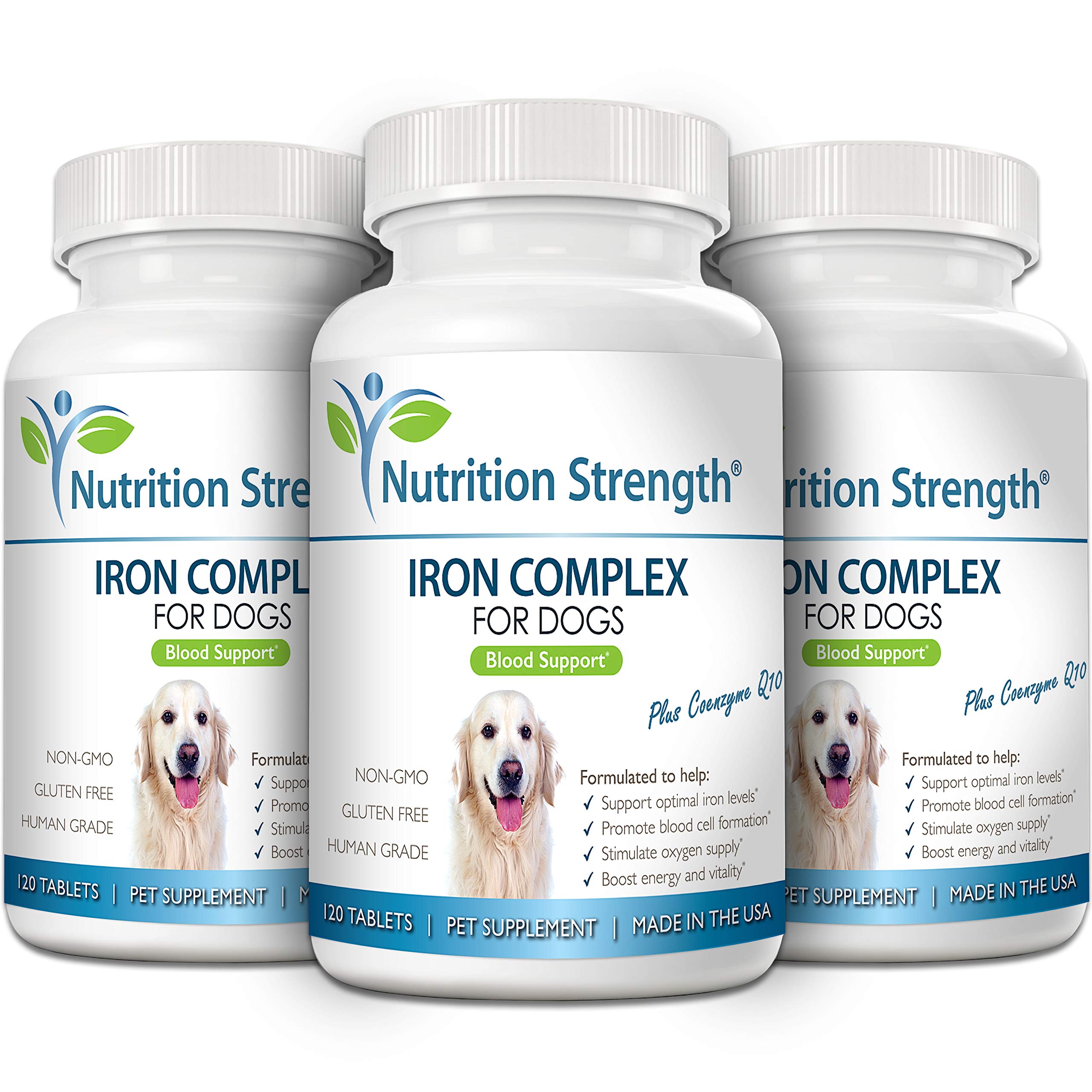 Nutrition Strength, comprimés pour chiens, soutenant la formation des globules rouges.