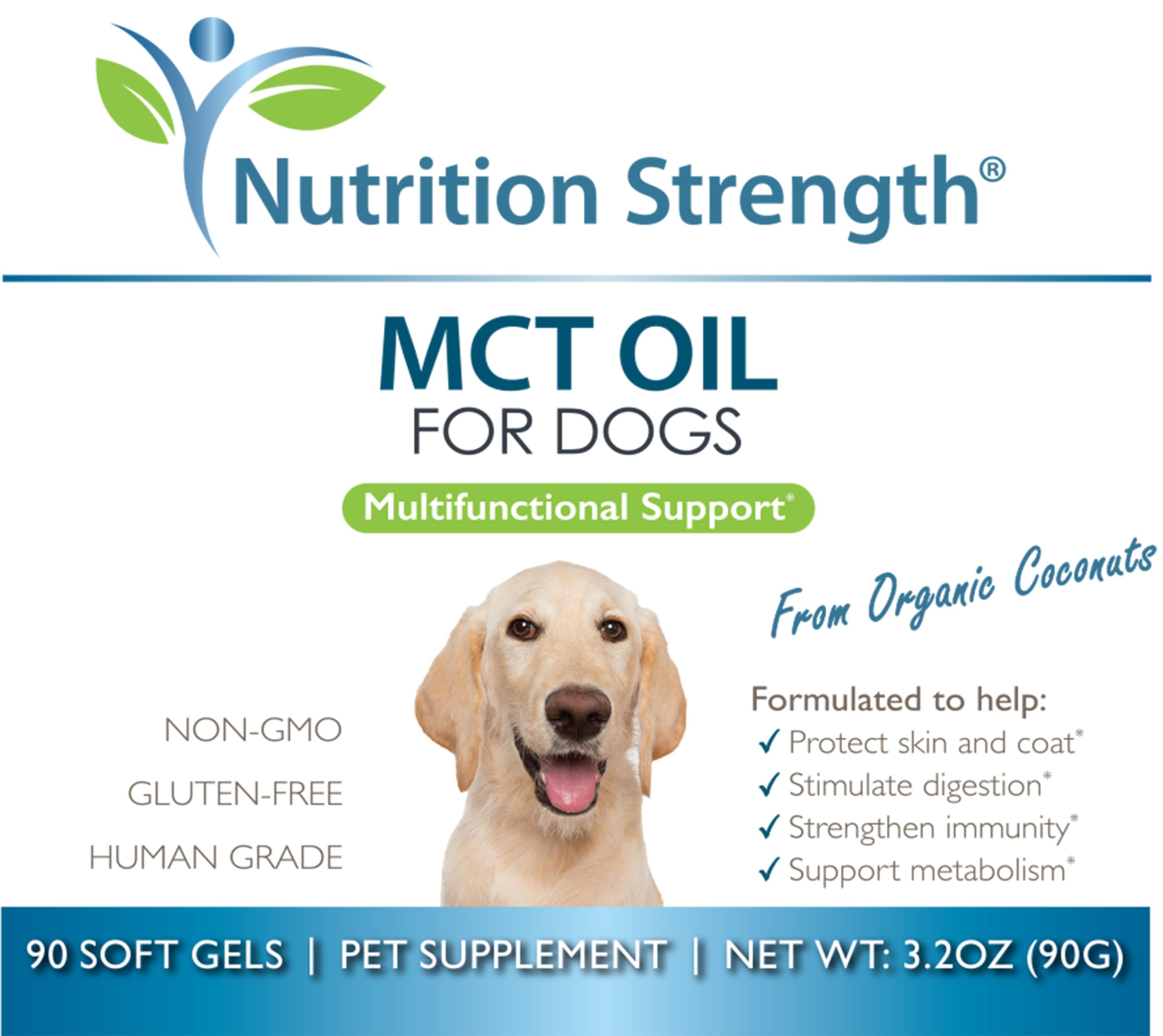 Nutrition Strength MCT – ingrédients organiques pour chien.