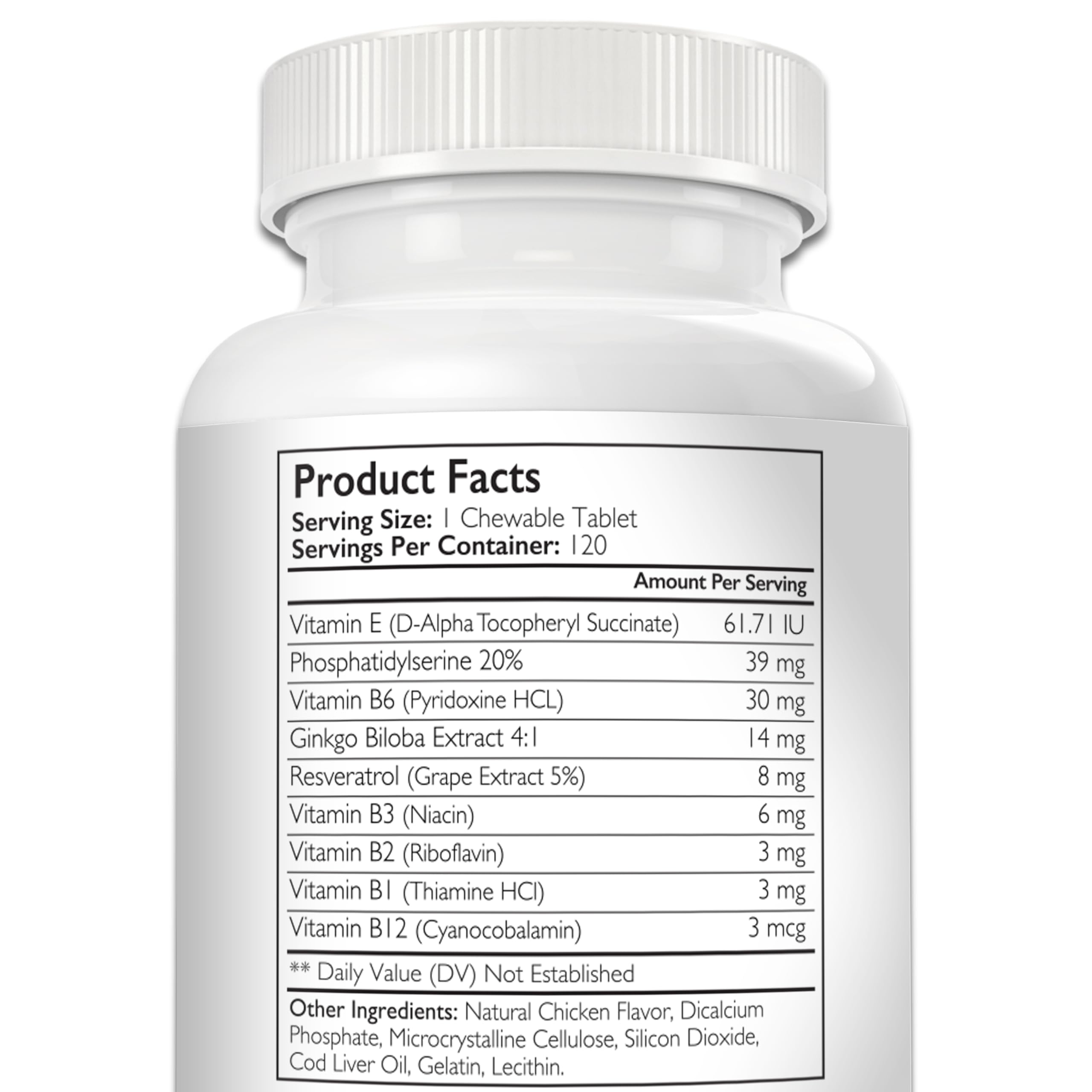 Ingrédients soutenant le cerveau du chien: ginkgo biloba et resveratrol.