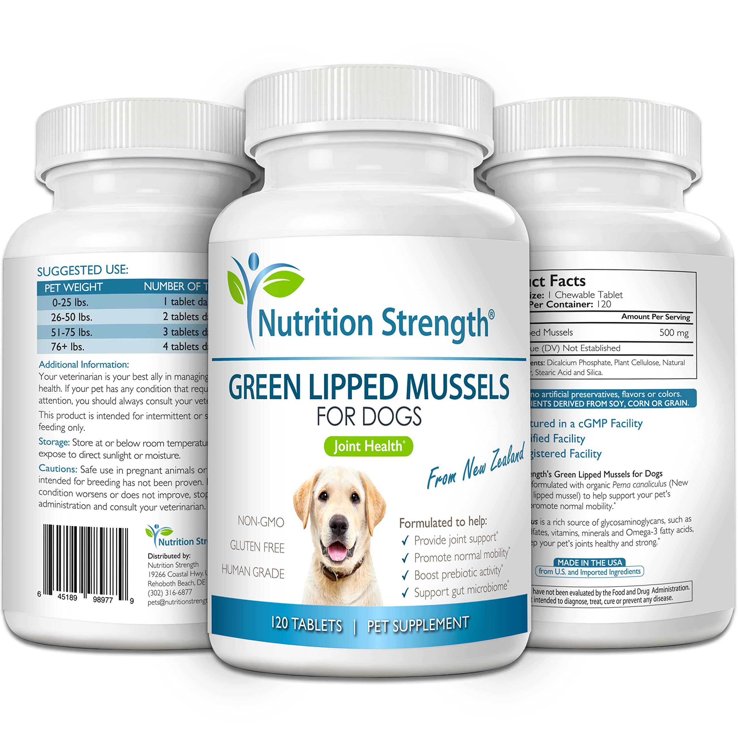 Nutrition Strength moules vertes pour chiens, prébiotique et digestive potentielle.