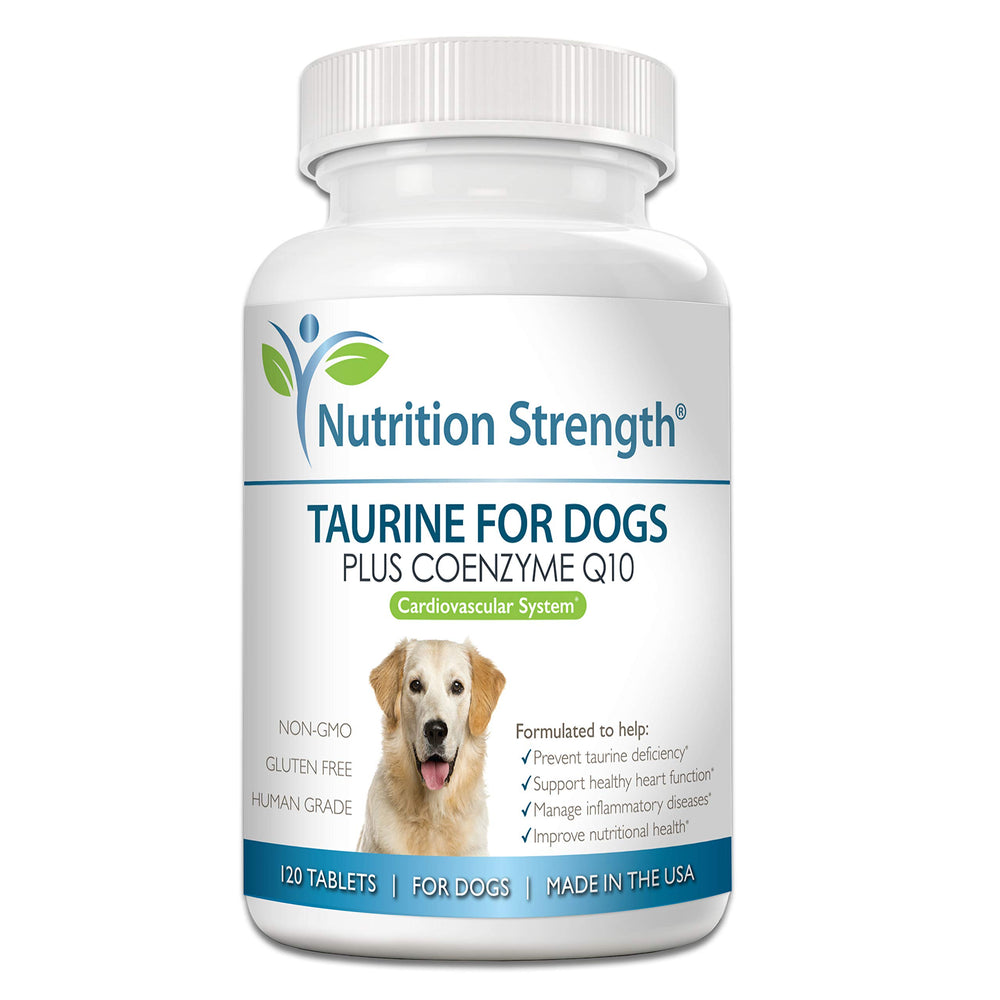 Nutrition Strength Taurine pour chiens, bouteille de tablettes, soutien potentiel à la fonction cardiaque