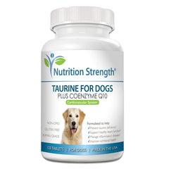 Nutrition Strength Taurine pour chiens, bouteille de tablettes, soutien potentiel à la fonction cardiaque