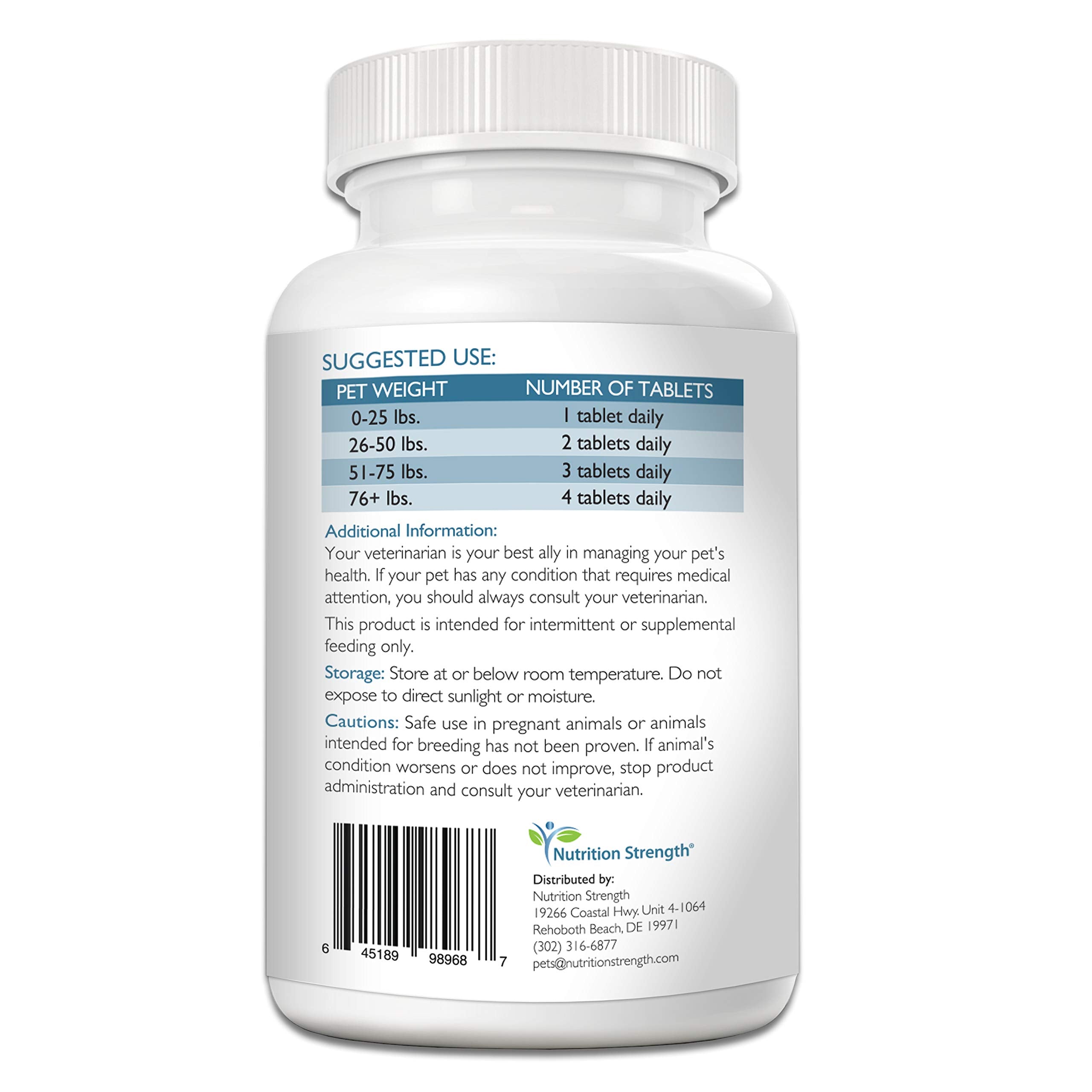 Nutrition Strength vitamine C pour chiens — comprimé facile à mâcher, soutien immunitaire potentiel