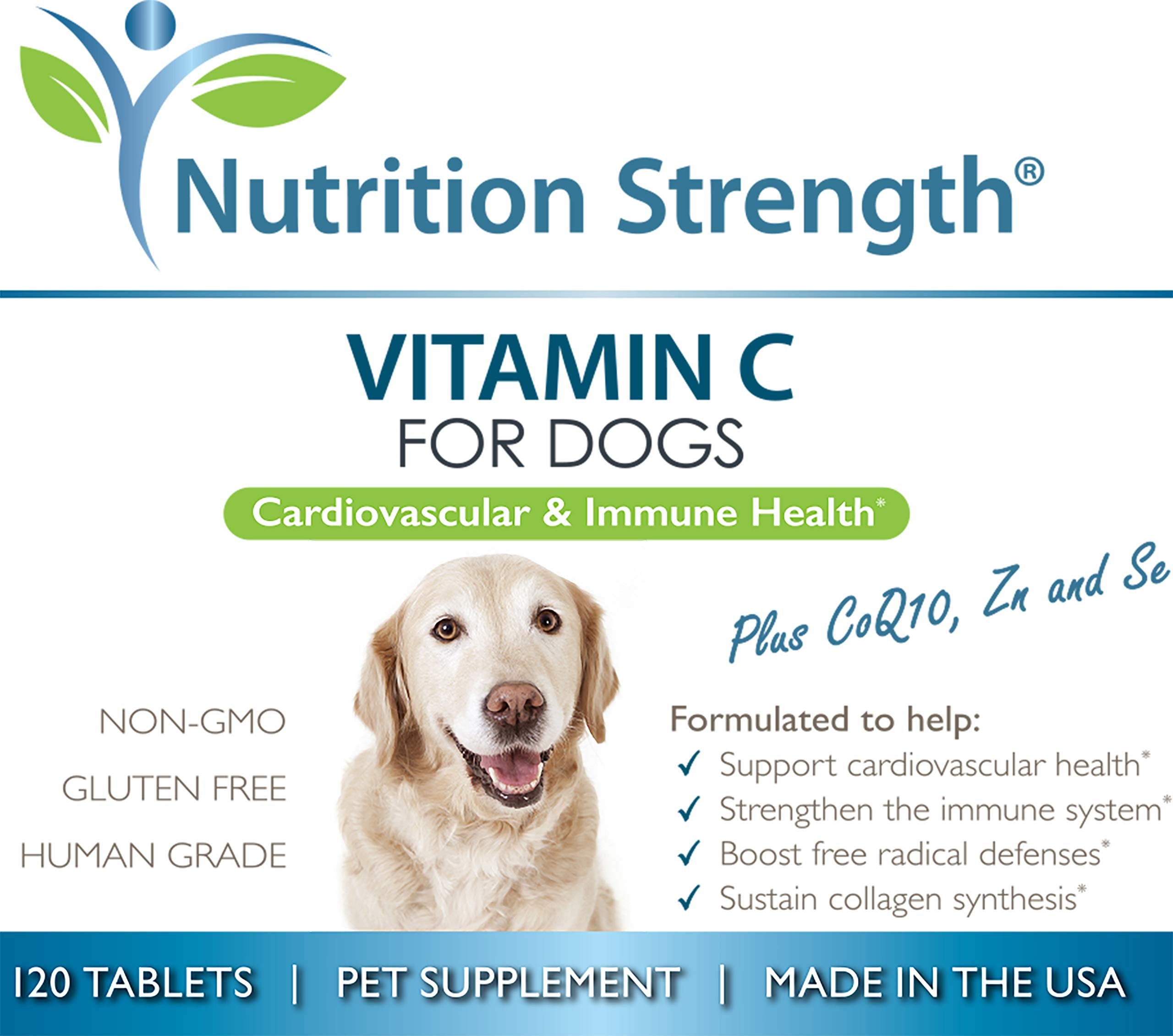 Nutrition Strength vitamine C pour chiens — emballage fabriqué aux États-Unis