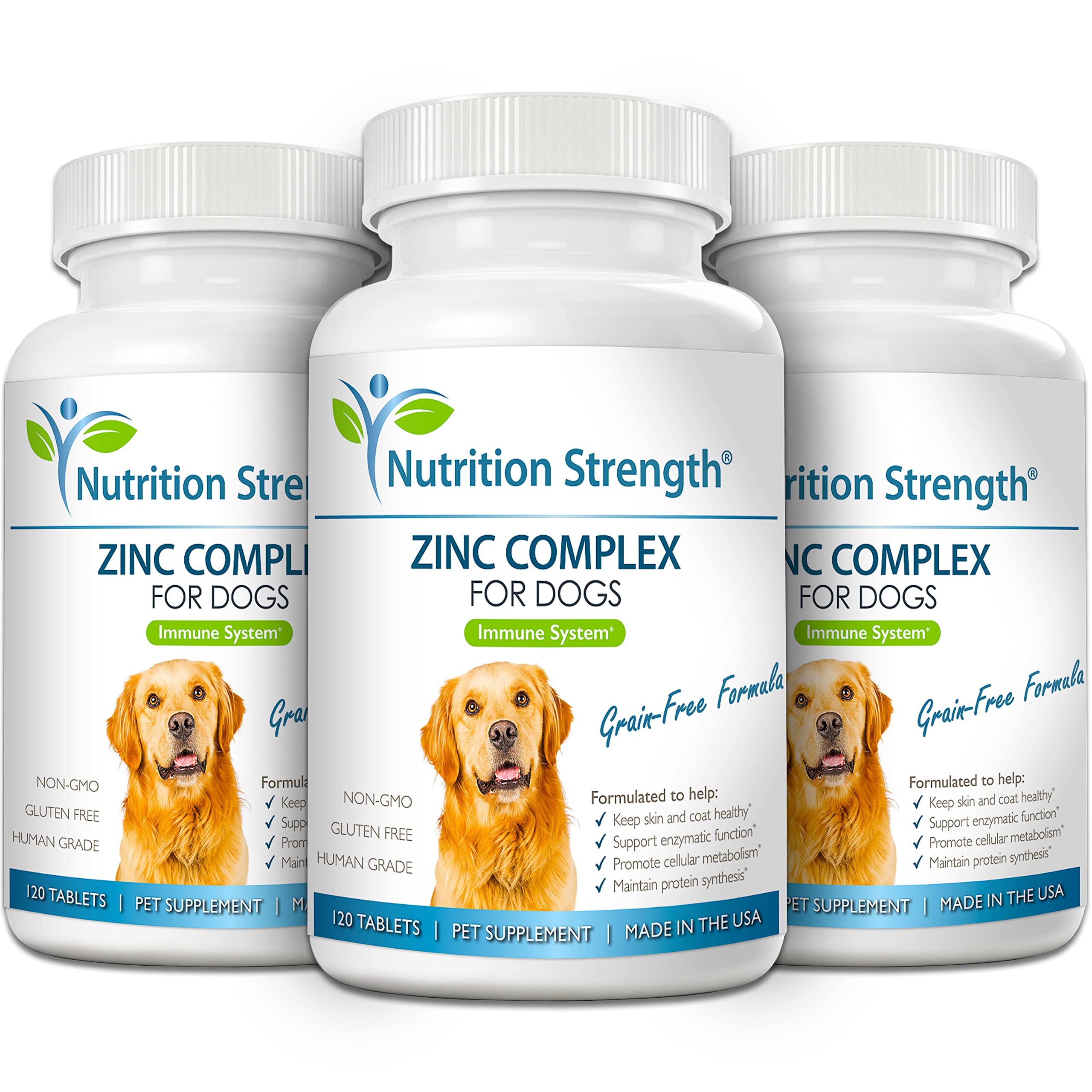 Nutrition Strength Zinc avec biotine et sélénium pour pelage éclatant.