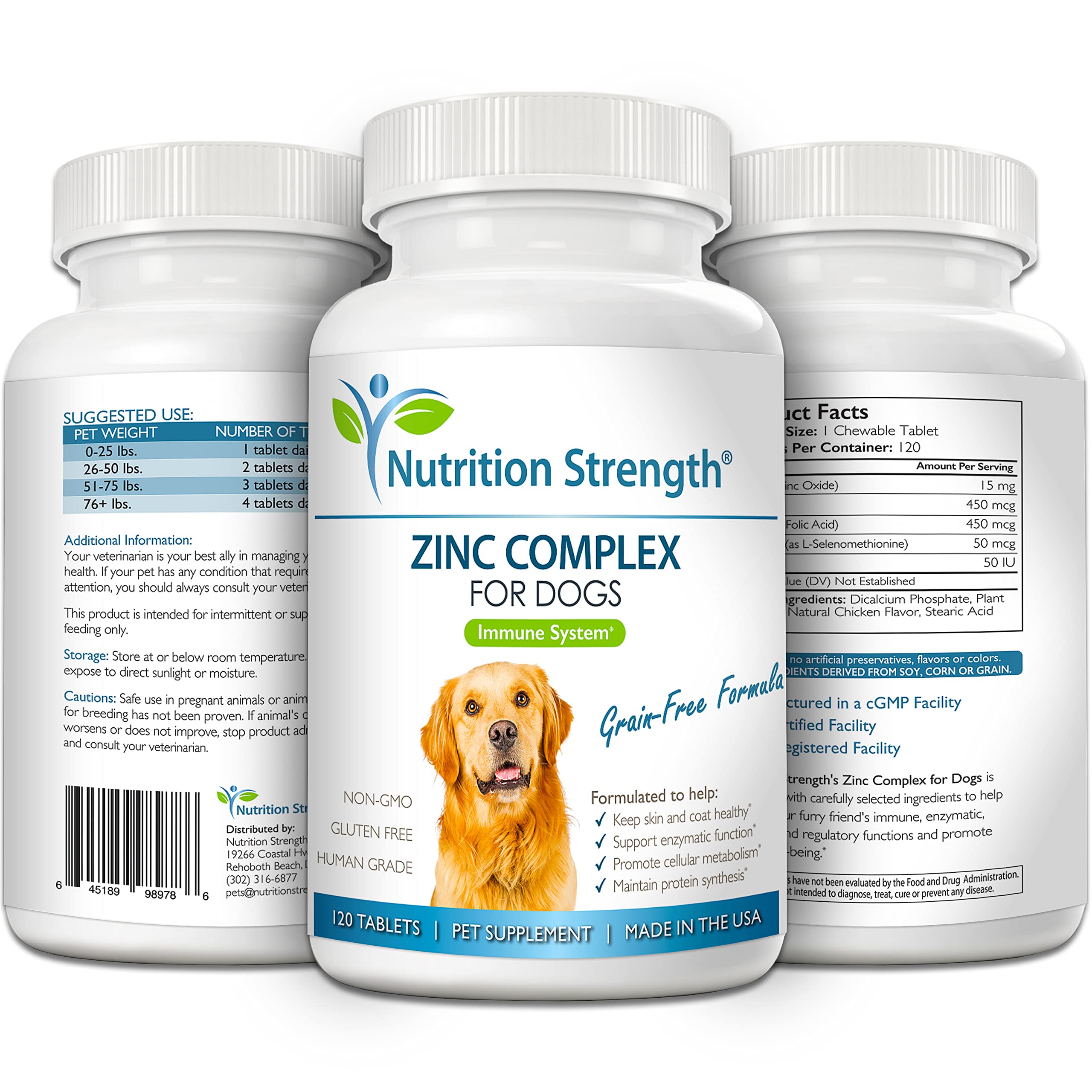 Nutrition Strength Zinc — peau et poil sains chez les chiens.