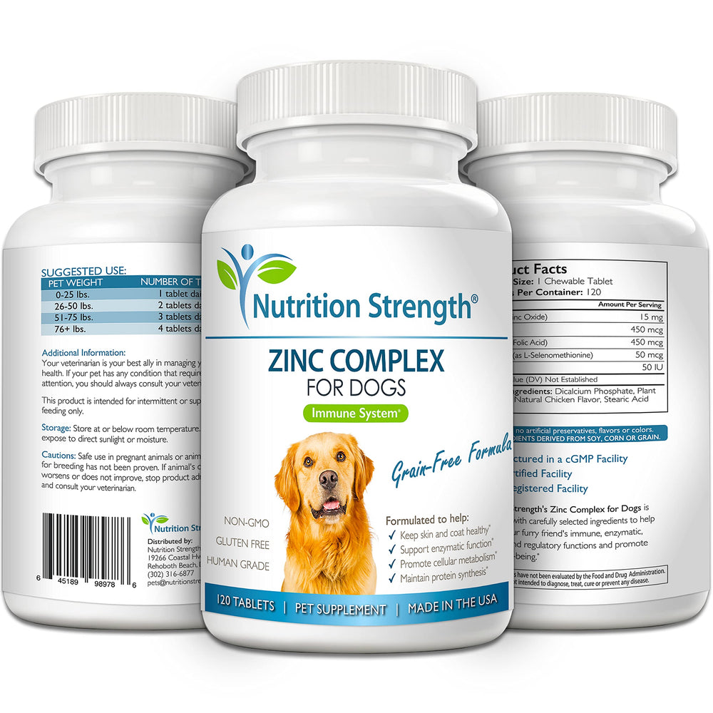 Nutrition Strength Zinc — peau et poil sains chez les chiens.